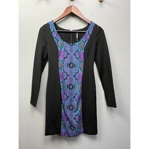 Plenty‎ By Tracy Reese Dress Womens 0 Black fitted Body Con knit dress Paisley